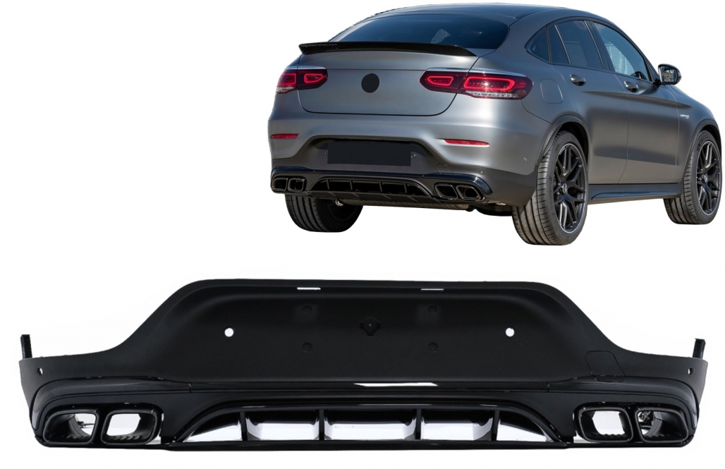 Diffusor Mercedes GLC C253 (2020-..) Coupe Facelift GLC63 incl. Uitlaat Stukken