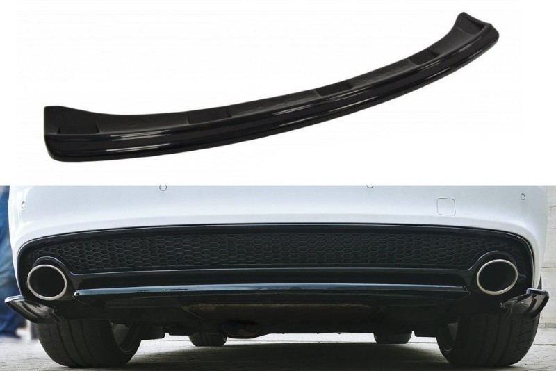 Centrale Achterspoiler Audi A5 S-Line 8T FL Coupe / Sportback (zonder verticale bar) Glanzend Zwart