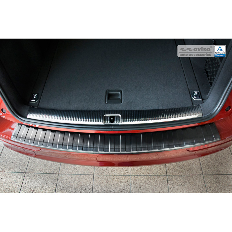Zwart RVS Achterbumperprotector  Audi Q5 2008-2012 & 2012- 'Ribs'