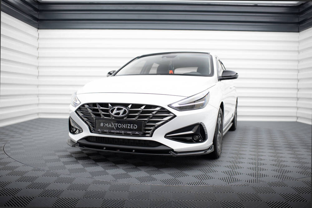 Voorspoiler V.2 Hyundai i30 Facelift Maxton Glans Zwart