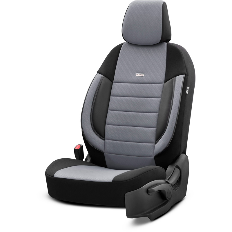 otoM Universele Stoffen Stoelhoezenset 'SelectedFit Pro' Zwart/Grijs - 11-delig - geschikt voor Side-Airbags