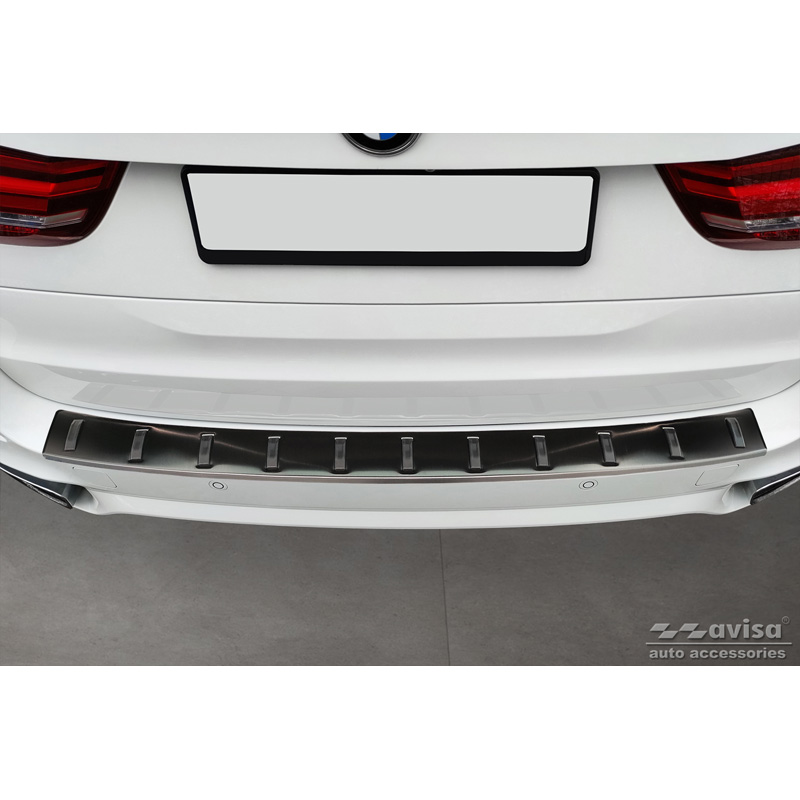 Zwart RVS Achterbumperprotector  BMW X5 F15 (incl. M-Pakket) 2013-2018 'STRONG EDITION'