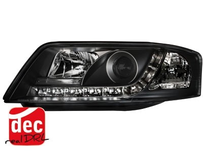 Headlights Audi A6 4B 01-04 Devil Eyes Dlite LED Black