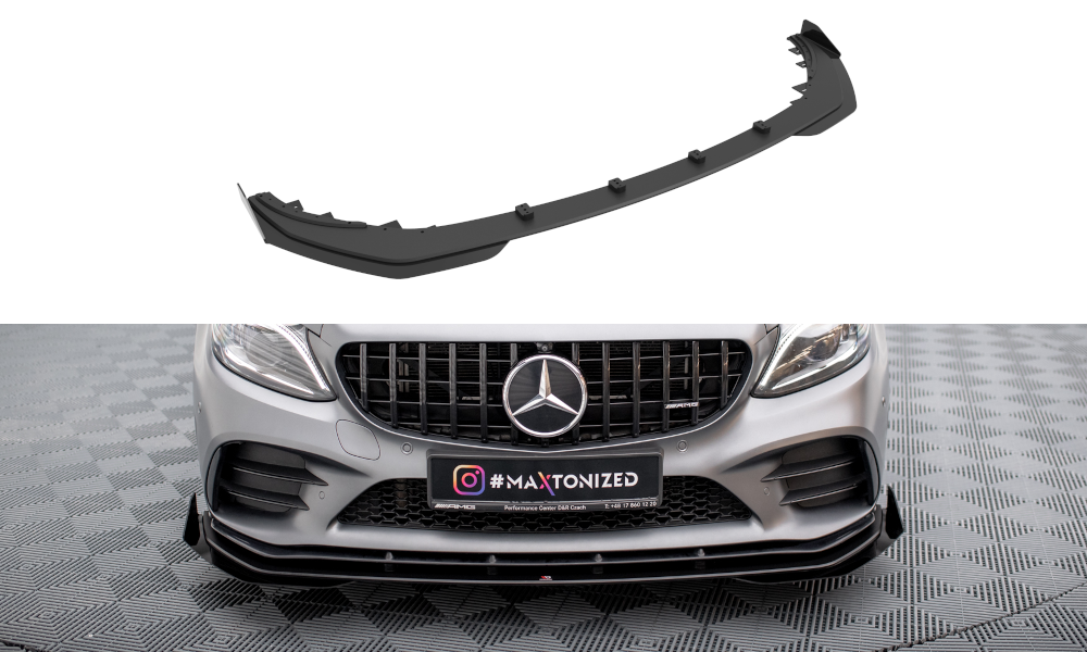 Voorspoiler met Canards Mercedes C43 W205 Coupe FL Maxton