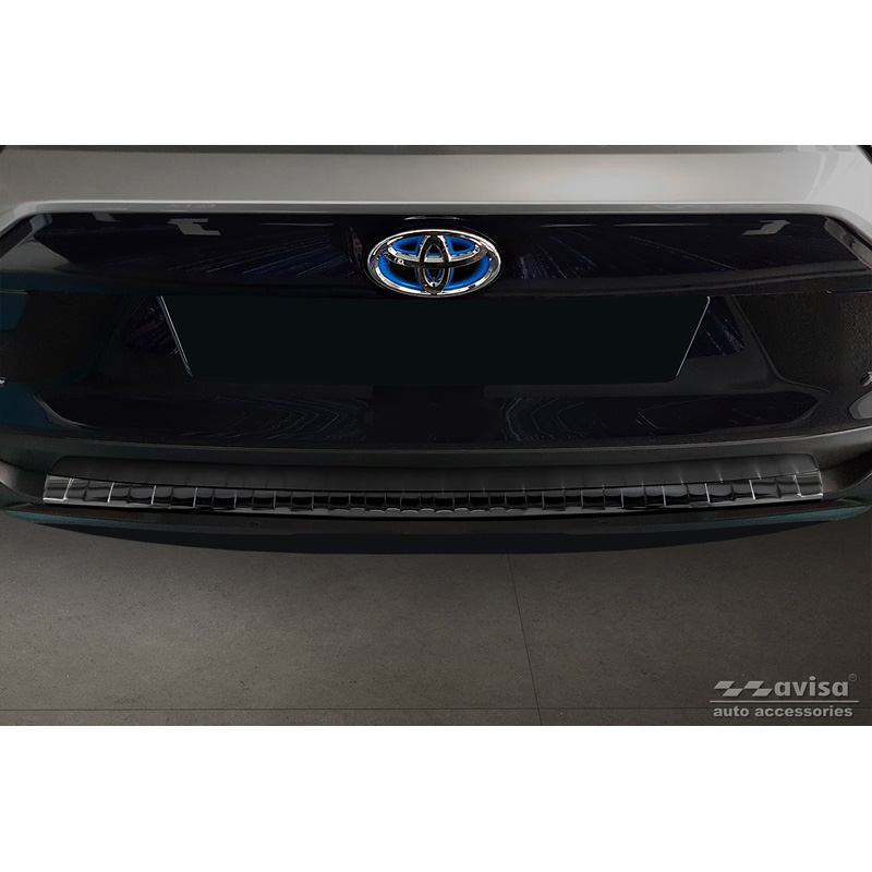 Zwart-Chroom RVS Achterbumperprotector  Toyota RAV4 V 2018- & Suzuki Across 2020- 'Ribs'