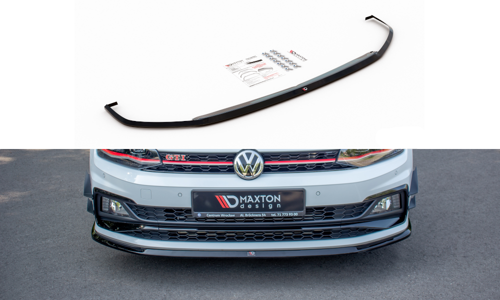 Voorspoiler VW Polo GTI Mk6 Glans Zwart