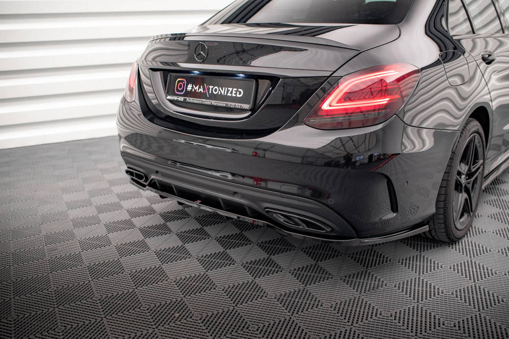 Diffuser Mercedes C Klasse AMG Line W205 Facelift Maxton Glans Zwart