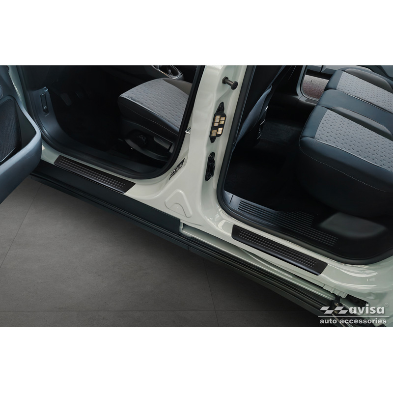 Zwart RVS Instaplijsten  Ford Tourneo Courier II 2023- 'Lines' - 4-delig