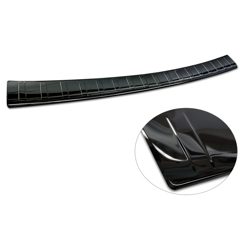 Zwart-Chroom RVS Achterbumperprotector  Mercedes E-Klasse Estate S213 2016- (incl. E53 AMG) 'Ribs'