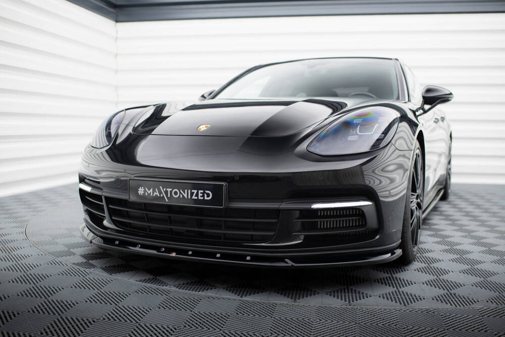Voorspoiler V.3 Porsche Panamera E-Hybrid 971 Maxton Glans Zwart