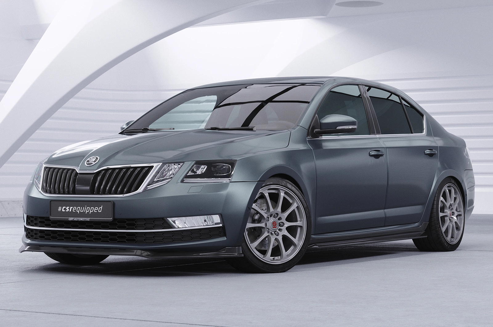 Voorspoiler Skoda Octavia 3 Glans Zwart (2016-2019) van CSR Automotive
