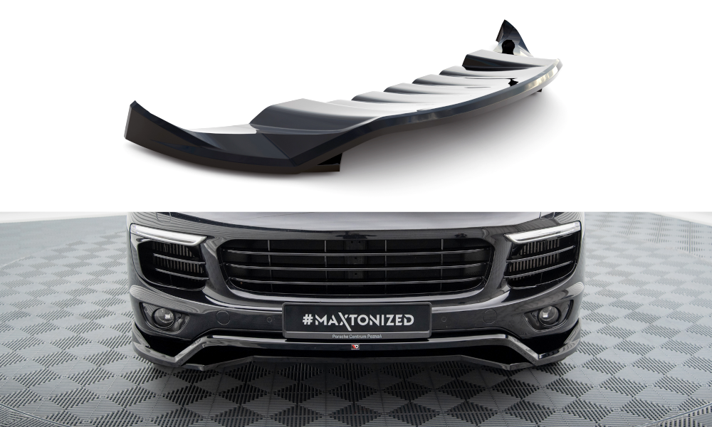 Voorspoiler Porsche Cayenne FL Maxton Glans Zwart