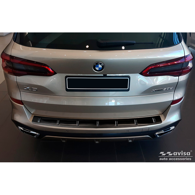 Zwart RVS Achterbumperprotector  BMW X5 (G05) M-Sport 2018- 'STRONG EDITION'