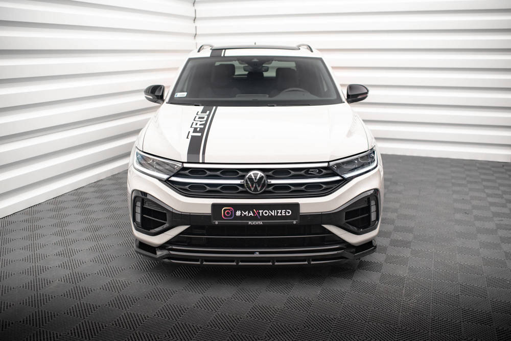 Voorspoiler V.1 Volkswagen T-Roc R FL Maxton Glans Zwart