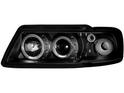 Faros Audi A3 8L Angel Eyes negro