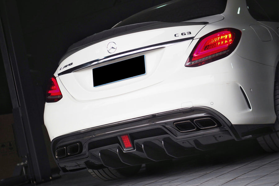 Mercedes Benz W205 C63/S AMG Sedan IMP Style Carbon Fiber Diffuser 2015-2018