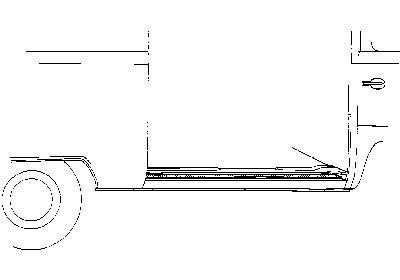 dorpel, onder zijlaaddeur VW T2, 1968-1979