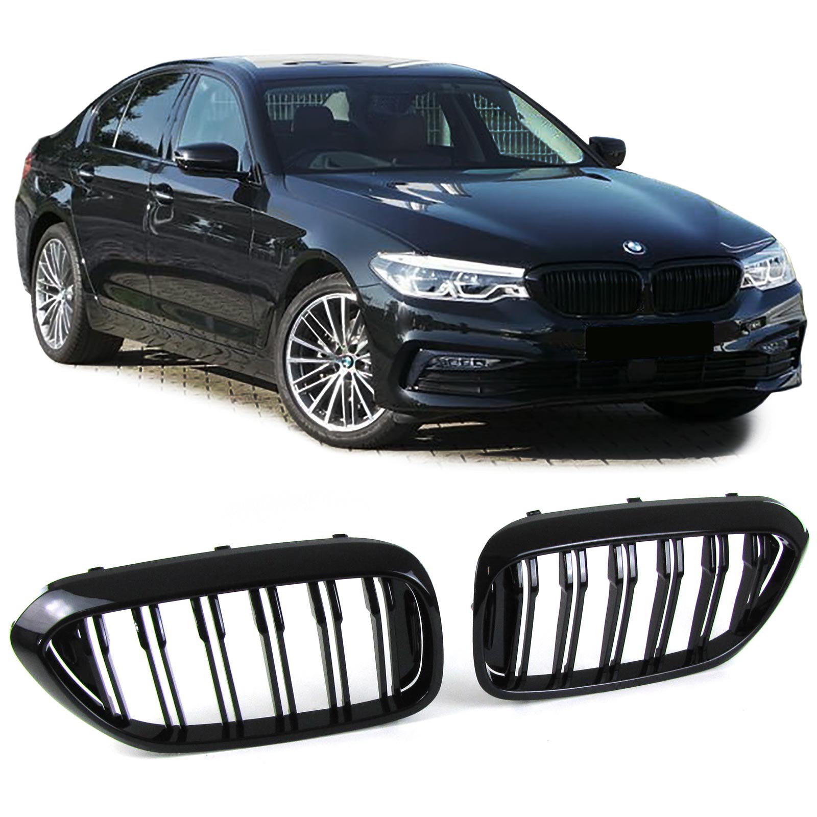 Grill BMW G30/G31 Glossy black 16- Dubbele Nieren