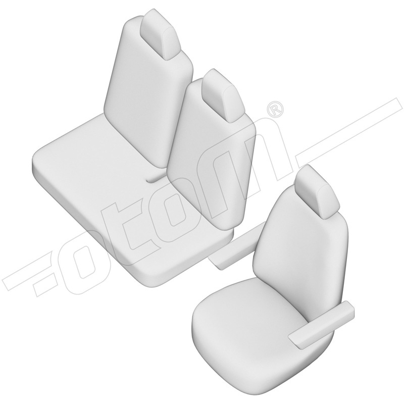 Original Design Stoffen Stoelhoezenset 2+1  Volkswagen Crafter/MAN TGE 2017- (Ergo Comfort) (split in rug bank)