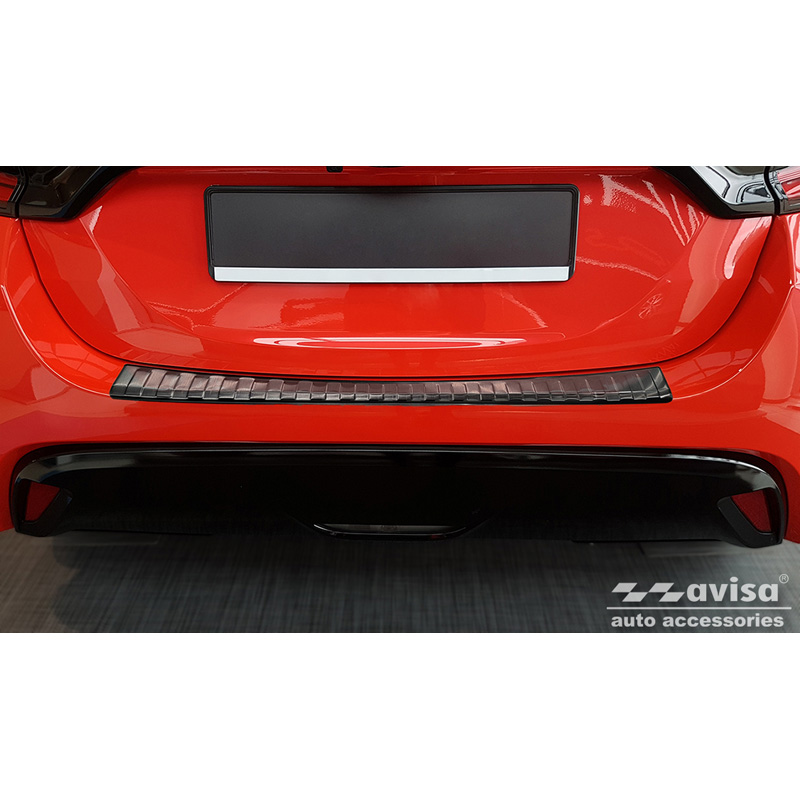 Zwart RVS Achterbumperprotector  Toyota Yaris IV Hatchback 5-deurs 2020-2024 & Facelift 2024- excl. GR 'Ribs'