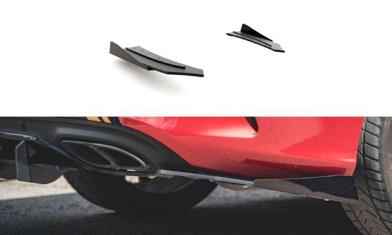 Race achterzijde skirts + rand Mercedes AMG C43 Coupé C205 Maxton Design zwart