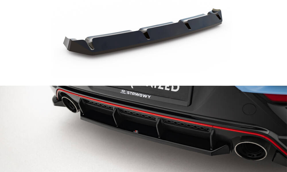 Street Pro Achter Diffuser Hyundai Veloster N MK2 Maxton Glanzend zwart