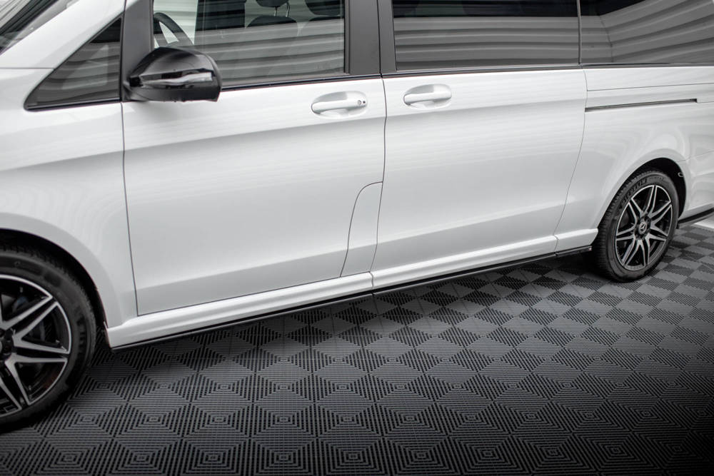 Zijskirts Mercedes-Benz V-Class Extra Long AMG-Line W447 Facelift 2019 - Maxton Glans Zwart