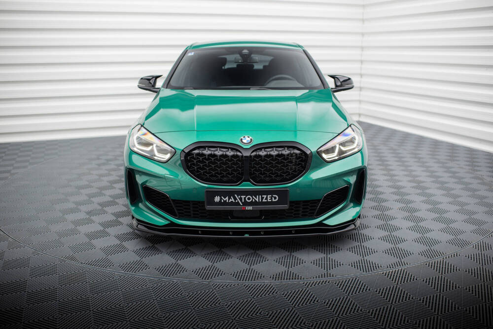 Voorspoiler V.9 BMW 1 F40 M135i Maxton Glans Zwart