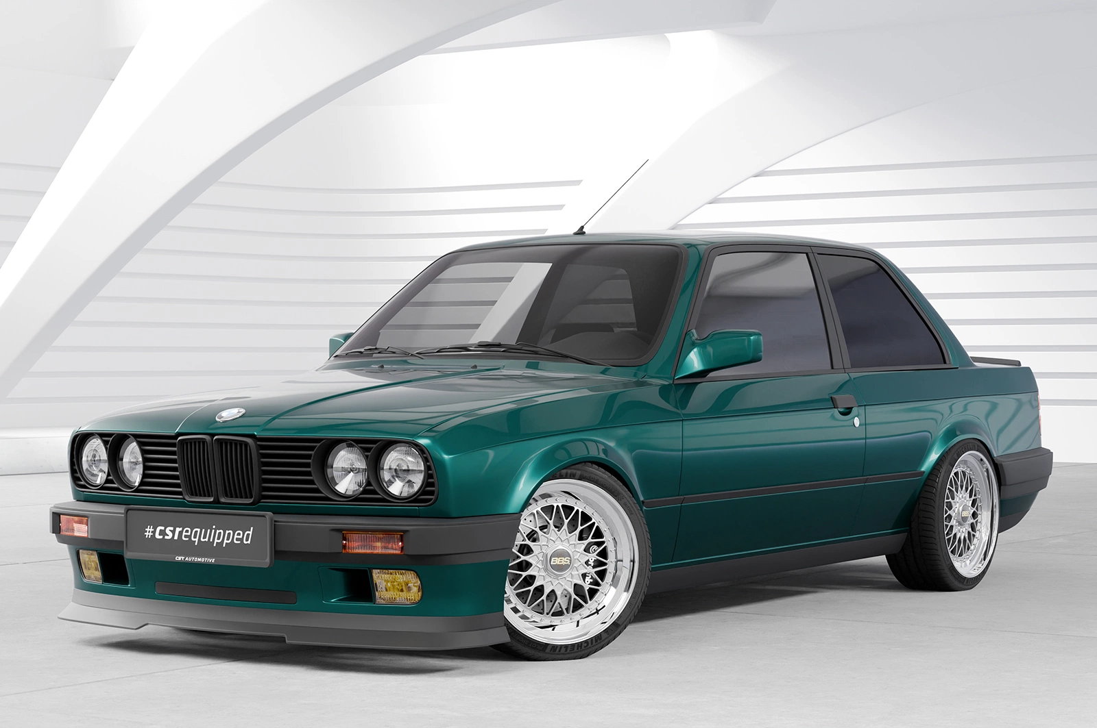 Voorspoiler BMW 3er E30 Coupe glans zwart