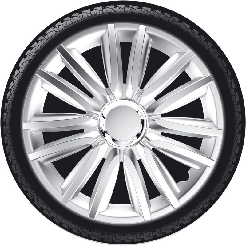 4 Delige Wieldoppenset Intenso Pro 16 inch 16" R16 zilver + chro