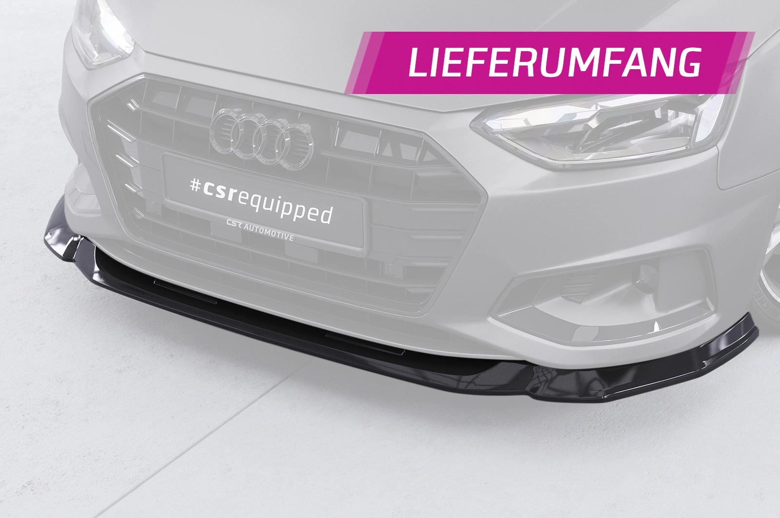 Voorspoiler Audi A4 B9 (Typ 8W) Facelift Glans Zwart – CSR Automotive