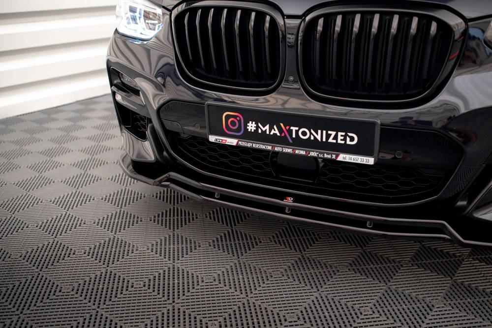 Voorspoiler V.1 BMW X3 M Pakket / M40D / M40i  G01 Maxton Glans Zwart