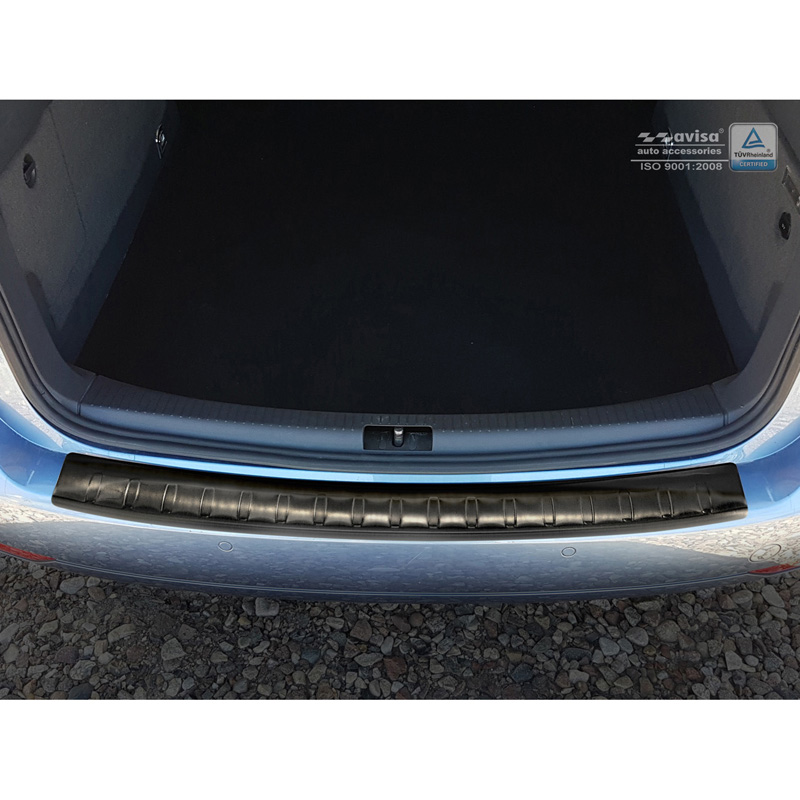 Zwart RVS Achterbumperprotector  Volkswagen Touran II 2010-2015 'Ribs'