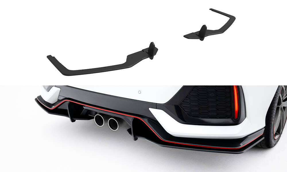 Street Pro Achterzij Spoilers V.2 Honda Civic Sport MK10 Facelift Maxton Glanzend zwart