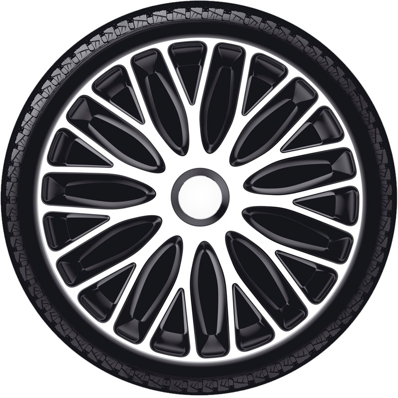 4-Delige Wieldoppenset Mugello 17-inch wit/zwart