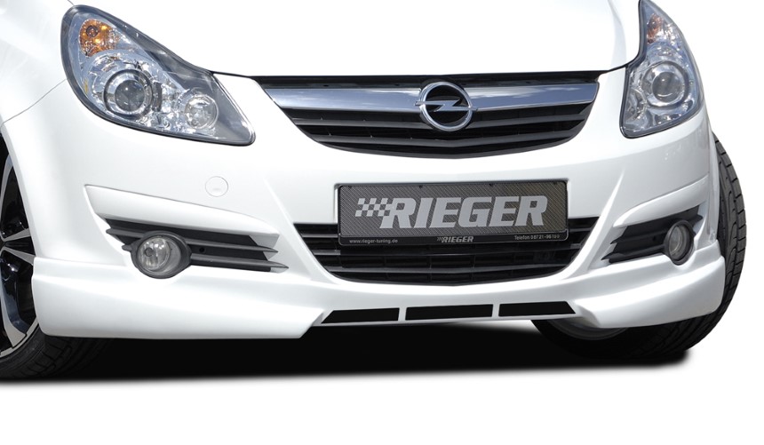 Voorspoiler lip Opel Corsa D Rieger met extra zijribben