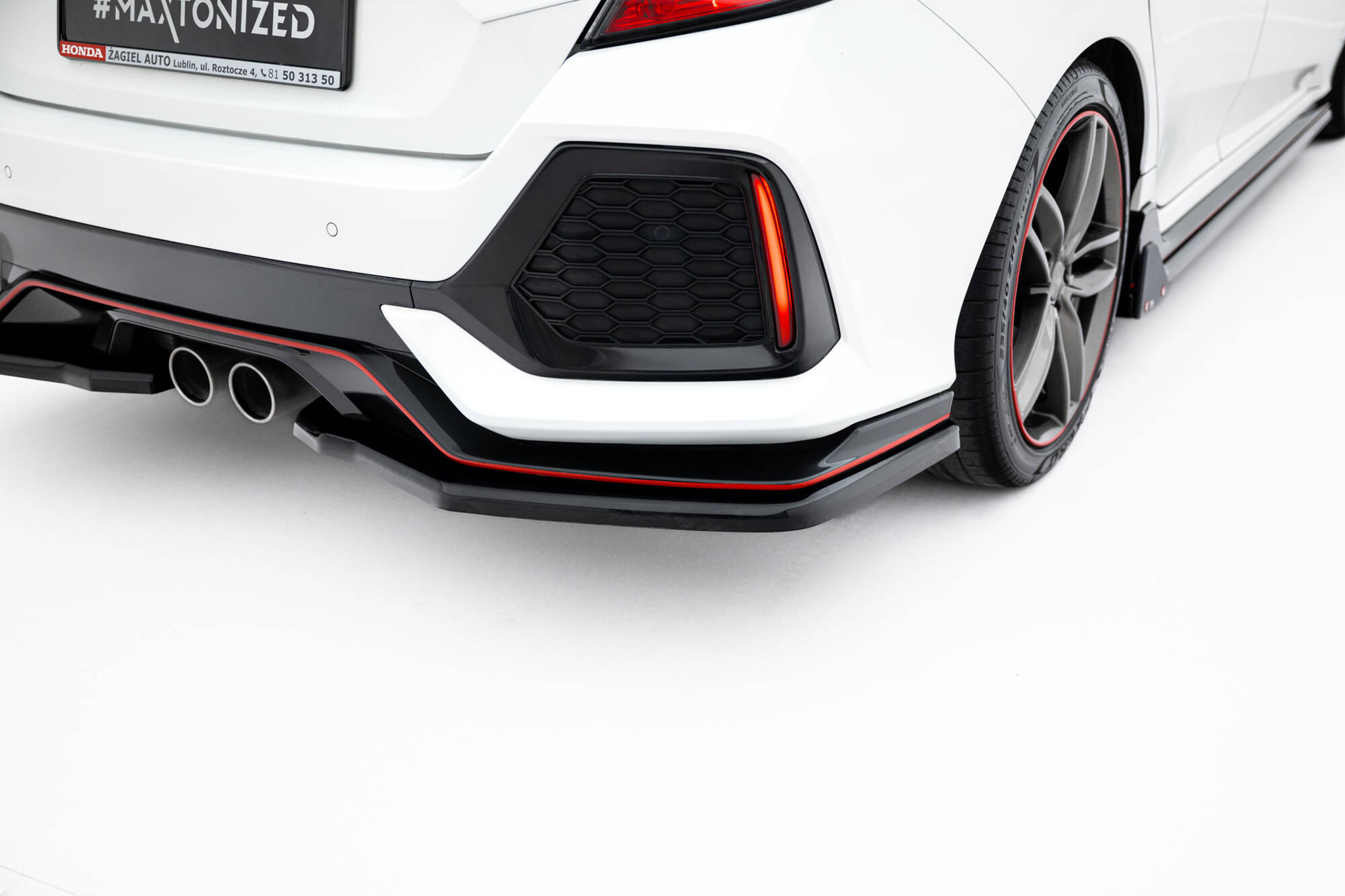 Achter Diffuser V.2 Honda Civic Sport MK10 Facelift Maxton Glanzend zwart