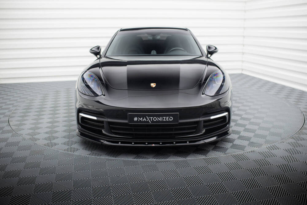 Voorspoiler V.3 Porsche Panamera E-Hybrid 971 Maxton Glans Zwart