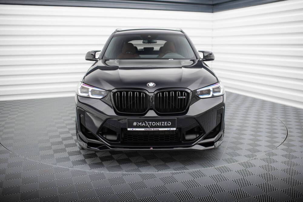 Voorspoiler V.2 BMW X3M F97 FL Maxton Glans Zwart