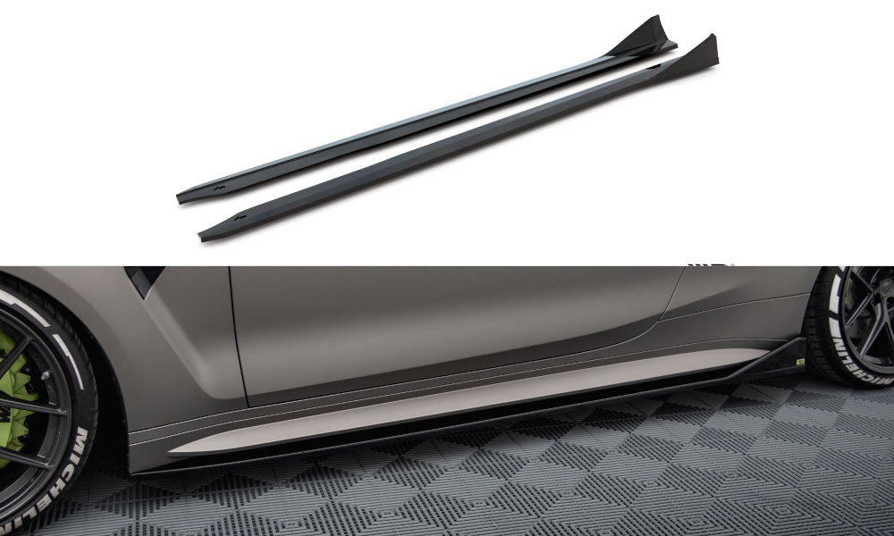 Zijskirts CSL Look BMW M4 G82 Maxton Glans Zwart