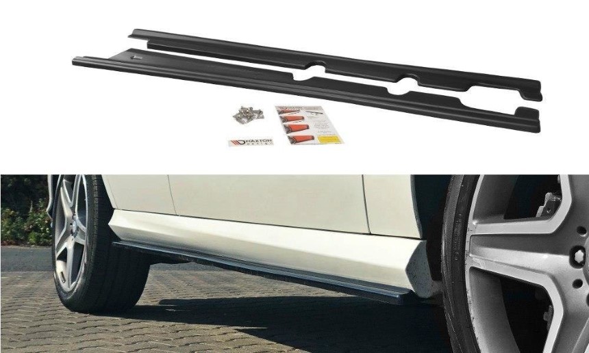 Zijskirts Mercedes GLE W166 AMG-Line Maxton Design glans zwart