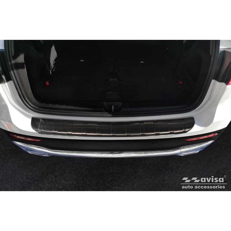 Zwart RVS Achterbumperprotector  Mercedes GLB (X247) incl. AMG 2019- 'Ribs'