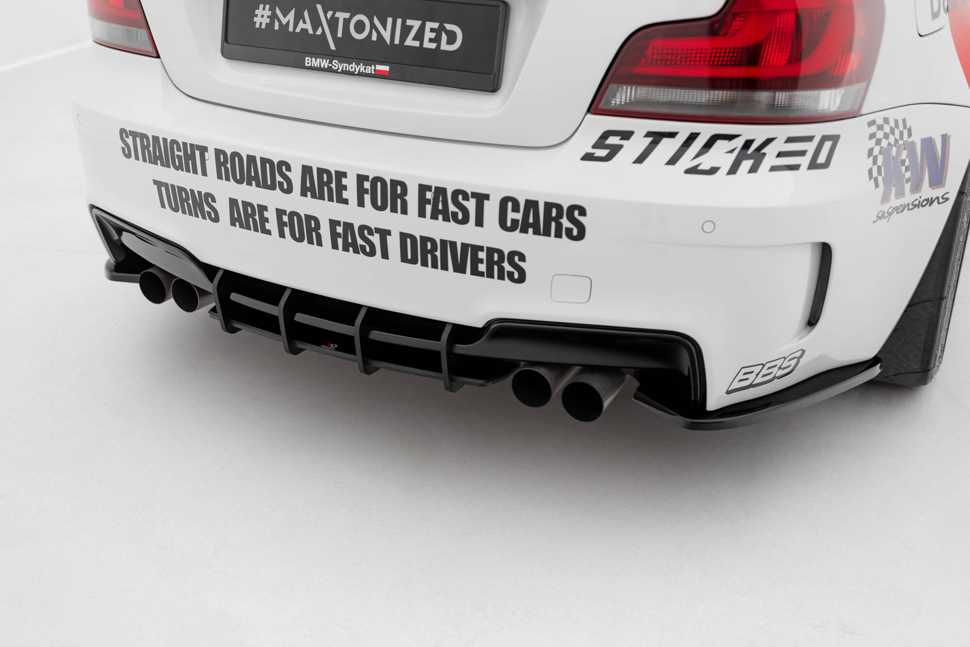 Street Pro Achter Diffuser BMW 1 M Coupe E82 Maxton Glanzend zwart