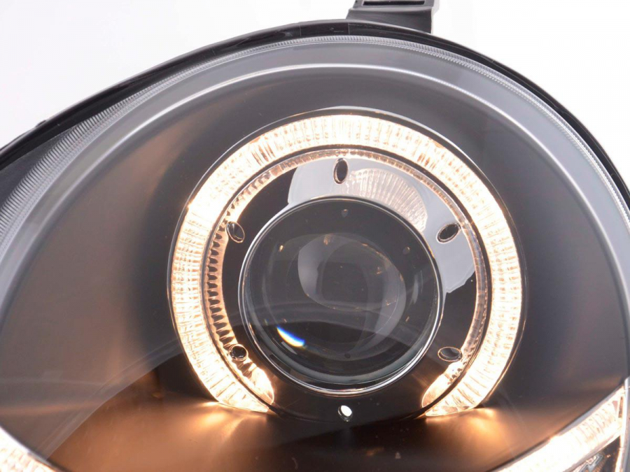 Faros VW Polo 9N 01-05 Angel Eyes negro