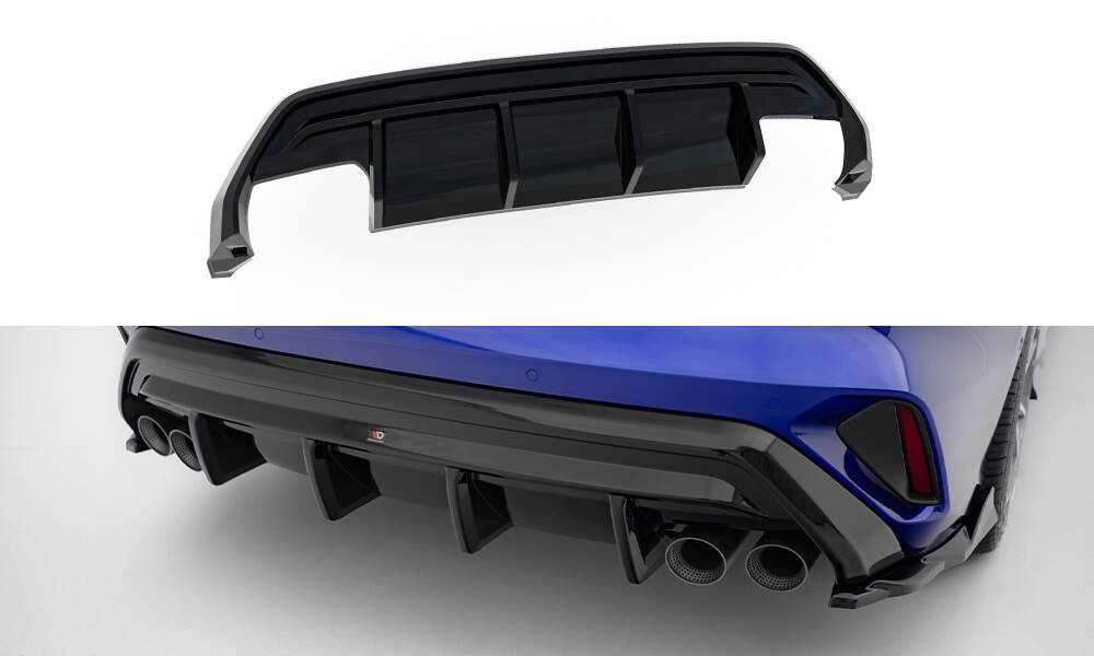 Achter Diffuser Audi S3 Sedan 8Y Facelift Maxton Glanzend zwart