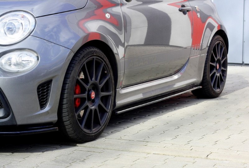 Zijskirts Diffusers Fiat 500 Abarth Facelift MK1 Glanzend Zwart