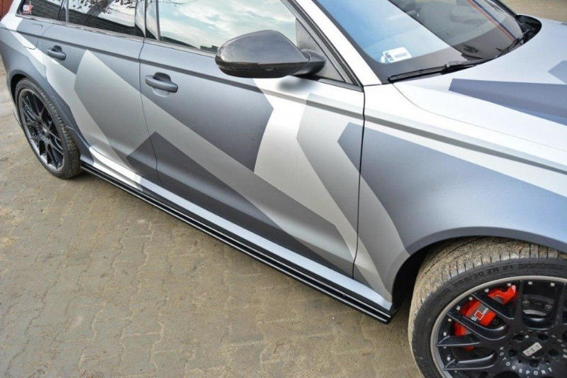 Zijskirts V.1 Audi RS6 C7 Maxton Glans Zwart