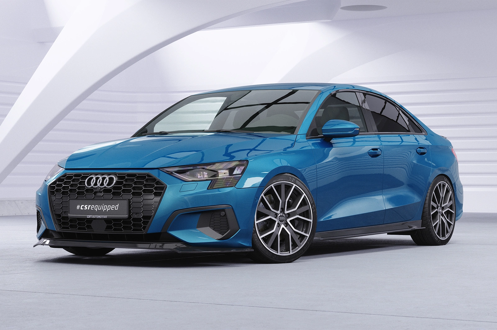 Voorspoiler Audi A3 8Y Limousine 2020- – Glans Zwart