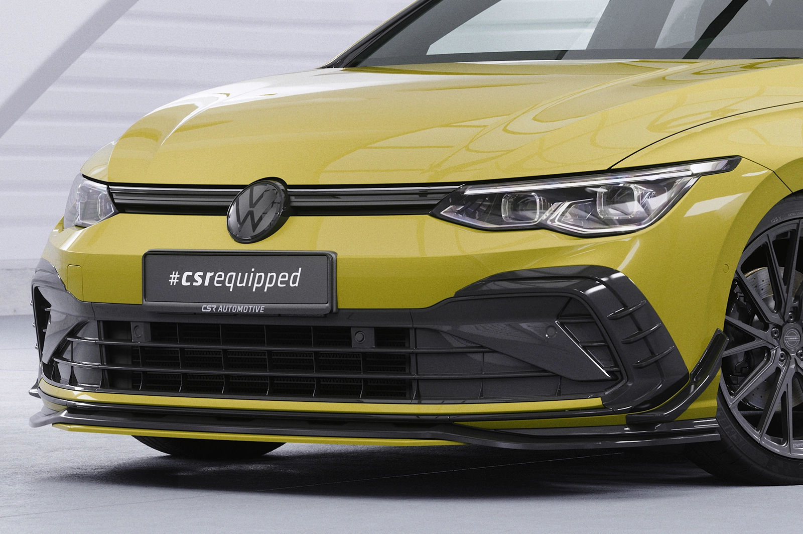 Voorspoiler VW Golf 8 glans zwart