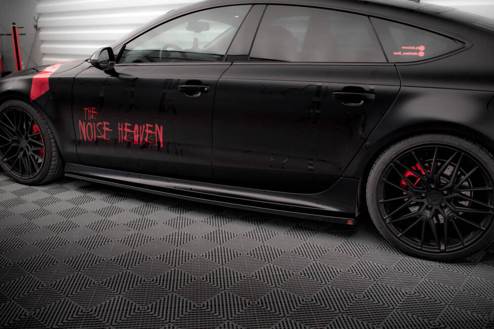 Zijskirts Audi A7 S-Line / S7 C7 Maxton Glanzend Zwart